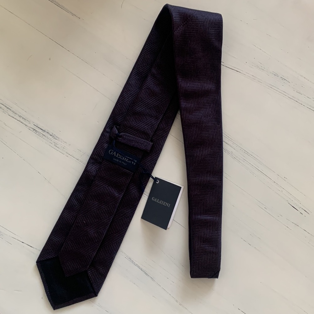NWT Gallieni mens navy blue silk tie made in Italy🌏
